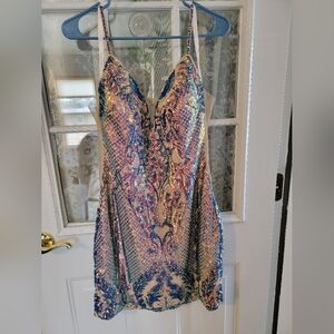 Ava Presley Sequin Embellished Dress in Multicolor